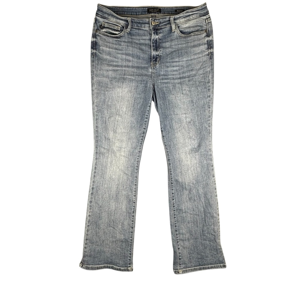 Judy Blue Jeans Womens 15 (36X32 ) Blue Bootcut  Medium Wash Stretch Distressed‎